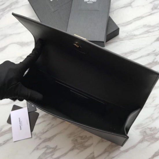 Imitazione Portafoglio YSL Saint Laurent Classic Monogram in pelle liscia nera imitazioni perfette