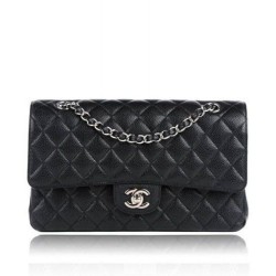 Classic Flap Originale pelle Caviar Jumbo Borse A58600 Y07352 nero