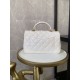 Dupe Mini Borsa con Patta in Pelle di Vitello Granata con Manico Superiore AS2431 Bianco imitazioni perfette Replica Mini Borsa con Patta in Pelle di Vitello Granata con Manico Superiore AS2431 Bianco Griffate