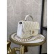 Dupe Mini Borsa con Patta in Pelle di Vitello Granata con Manico Superiore AS2431 Bianco imitazioni perfette Replica Mini Borsa con Patta in Pelle di Vitello Granata con Manico Superiore AS2431 Bianco Griffate