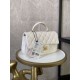 Dupe Mini Borsa con Patta in Pelle di Vitello Granata con Manico Superiore AS2431 Bianco imitazioni perfette Replica Mini Borsa con Patta in Pelle di Vitello Granata con Manico Superiore AS2431 Bianco Griffate