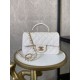 Dupe Mini Borsa con Patta in Pelle di Vitello Granata con Manico Superiore AS2431 Bianco imitazioni perfette Replica Mini Borsa con Patta in Pelle di Vitello Granata con Manico Superiore AS2431 Bianco Griffate