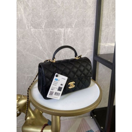 Dupe Mini Borsa con Patta in Pelle di Vitello Granata con Manico Superiore AS2431 Nero imitazioni perfette Replica Mini Borsa con Patta in Pelle di Vitello Granata con Manico Superiore AS2431 Nero Griffate