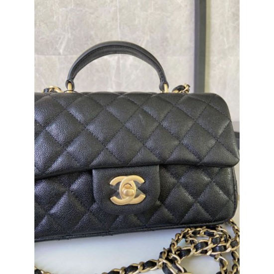 Dupe Mini Borsa con Patta in Pelle di Vitello Granata con Manico Superiore AS2431 Nero imitazioni perfette Replica Mini Borsa con Patta in Pelle di Vitello Granata con Manico Superiore AS2431 Nero Griffate