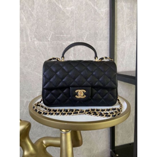 Dupe Mini Borsa con Patta in Pelle di Vitello Granata con Manico Superiore AS2431 Nero imitazioni perfette Replica Mini Borsa con Patta in Pelle di Vitello Granata con Manico Superiore AS2431 Nero Griffate