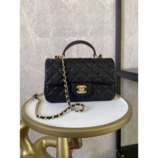 Dupe Mini Borsa con Patta in Pelle di Vitello Granata con Manico Superiore AS2431 Nero imitazioni perfette Replica Mini Borsa con Patta in Pelle di Vitello Granata con Manico Superiore AS2431 Nero Griffate