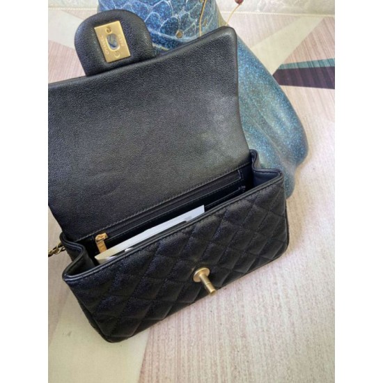 Dupe Mini Borsa con Patta in Pelle di Vitello Granata con Manico Superiore AS2431 Nero imitazioni perfette Replica Mini Borsa con Patta in Pelle di Vitello Granata con Manico Superiore AS2431 Nero Griffate