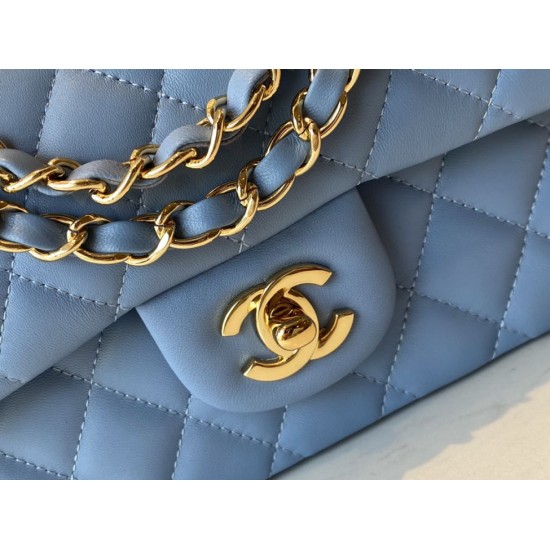 Replica Borsa con patta classica A1112 Hardware in oro blu Griffate