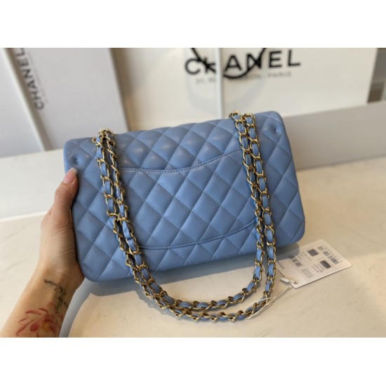 Replica Borsa con patta classica A1112 Hardware in oro blu Griffate