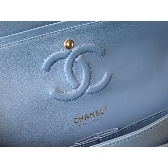 Replica Borsa con patta classica A1112 Hardware in oro blu Griffate