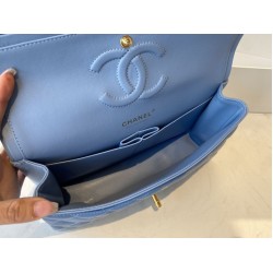 Borsa con patta classica A1112 Hardware in oro blu Borsa con patta classica A1112 Hardware in oro blu
