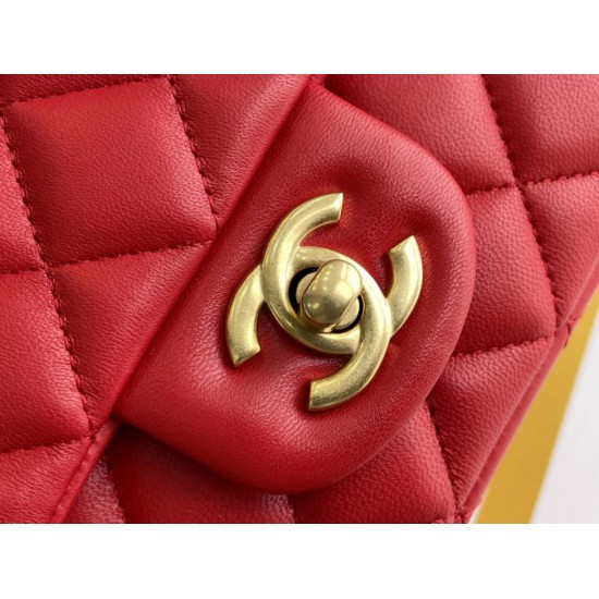 Dupe Mini Borsa con Patta in Pelle di Vitello Granata con Manico Superiore AS2431 Rosso imitazioni perfette Replica Mini Borsa con Patta in Pelle di Vitello Granata con Manico Superiore AS2431 Rosso Griffate