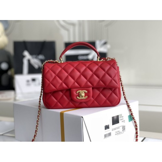 Dupe Mini Borsa con Patta in Pelle di Vitello Granata con Manico Superiore AS2431 Rosso imitazioni perfette Replica Mini Borsa con Patta in Pelle di Vitello Granata con Manico Superiore AS2431 Rosso Griffate
