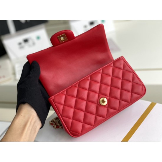 Dupe Mini Borsa con Patta in Pelle di Vitello Granata con Manico Superiore AS2431 Rosso imitazioni perfette Replica Mini Borsa con Patta in Pelle di Vitello Granata con Manico Superiore AS2431 Rosso Griffate