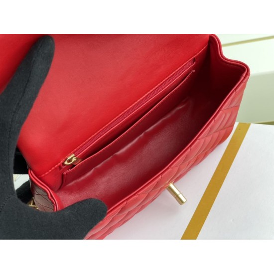 Dupe Mini Borsa con Patta in Pelle di Vitello Granata con Manico Superiore AS2431 Rosso imitazioni perfette Replica Mini Borsa con Patta in Pelle di Vitello Granata con Manico Superiore AS2431 Rosso Griffate
