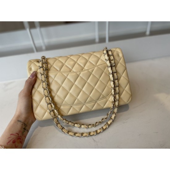 Dupe Borsa classica con patta A1112 Hardware in oro albicocca imitazioni perfette Replica Borsa classica con patta A1112 Hardware in oro albicocca Griffate