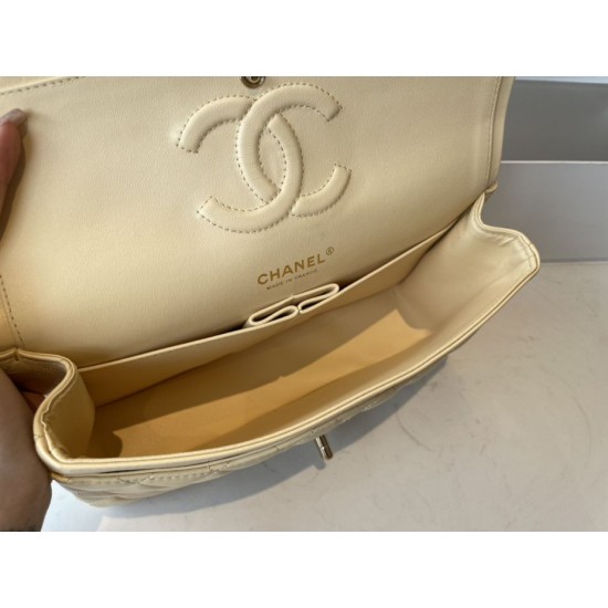 Dupe Borsa classica con patta A1112 Hardware in oro albicocca imitazioni perfette Replica Borsa classica con patta A1112 Hardware in oro albicocca Griffate