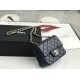 Dupe Mini borsa a tracolla classica con patta A1115 Hardware nero argento imitazioni perfette Replica Mini borsa a tracolla classica con patta A1115 Hardware nero argento Griffate