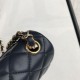 Dupe Mini borsa a tracolla classica con patta A1115 Hardware nero argento imitazioni perfette Replica Mini borsa a tracolla classica con patta A1115 Hardware nero argento Griffate