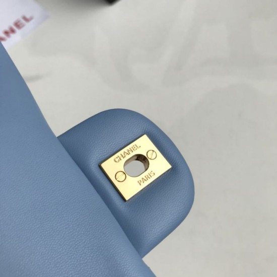 Dupe Borsa classica con patta A1112 Hardware oro blu cielo imitazioni perfette Replica Borsa classica con patta A1112 Hardware oro blu cielo Griffate