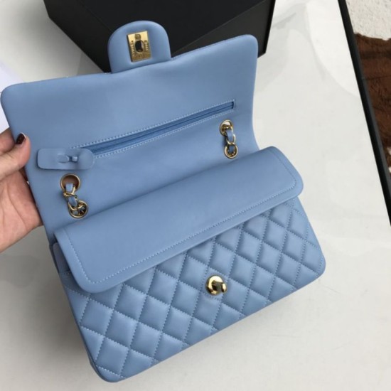 Dupe Borsa classica con patta A1112 Hardware oro blu cielo imitazioni perfette Replica Borsa classica con patta A1112 Hardware oro blu cielo Griffate