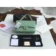 Replica Borsa classica con patta A1112 Hardware argento verde chiaro Griffate