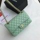 Replica Borsa classica con patta A1112 Hardware argento verde chiaro Griffate