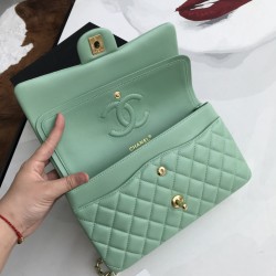 Borsa classica con patta A1112 Hardware argento verde chiaro Borsa classica con patta A1112 Hardware argento verde chiaro