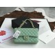 Replica Borsa classica con patta A1112 Hardware argento verde chiaro Griffate