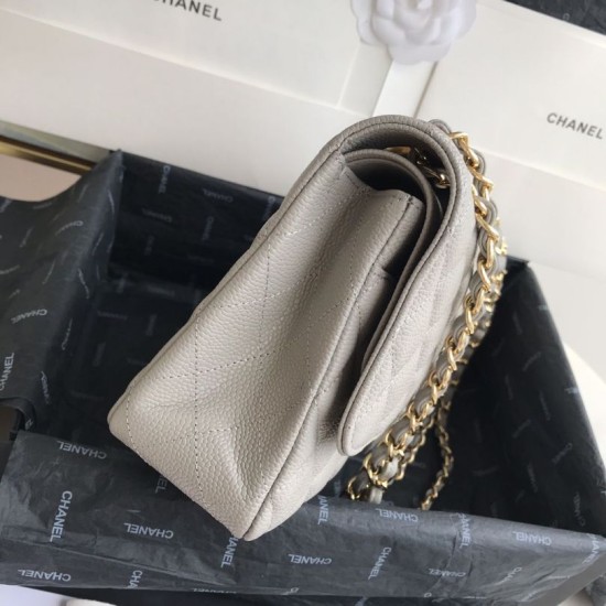 Dupe Borsa con patta classica in pelle di vitello granulata A1112 Grigio imitazioni perfette Replica Borsa con patta classica in pelle di vitello granulata A1112 Grigio Griffate