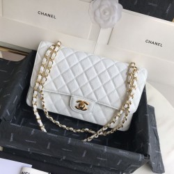 Borsa classica con pattina in pelle di vitello granato A1112 Bianco