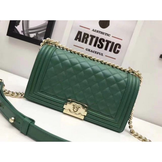 Riproduzione Fedele Le Boy Medium Borsa in pelle vellutata Classic Flap verde imitazioni Replica Alta Qualità Le Boy Medium Borsa in pelle vellutata Classic Flap verde