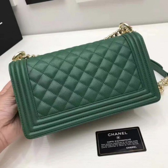 Riproduzione Fedele Le Boy Medium Borsa in pelle vellutata Classic Flap verde imitazioni Replica Alta Qualità Le Boy Medium Borsa in pelle vellutata Classic Flap verde