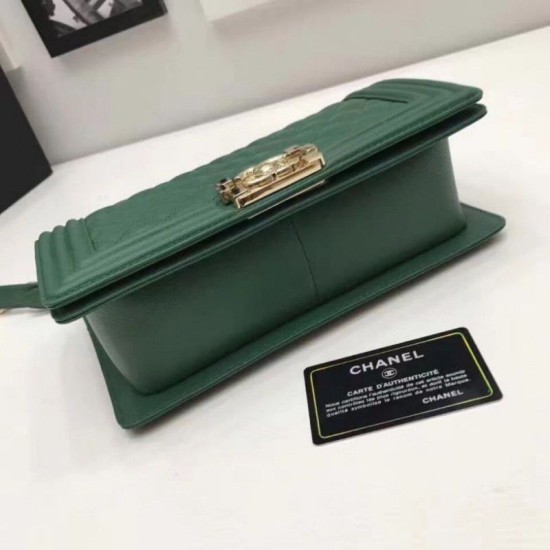 Riproduzione Fedele Le Boy Medium Borsa in pelle vellutata Classic Flap verde imitazioni Replica Alta Qualità Le Boy Medium Borsa in pelle vellutata Classic Flap verde