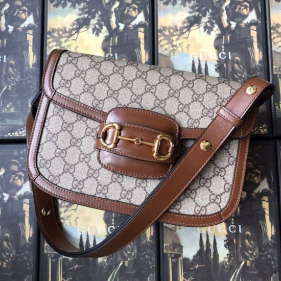 Anteprima esclusiva online di 1955 Horsebit Bag Coffee imitazioni perfette