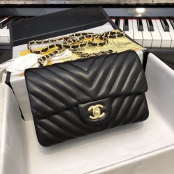 Borsa a patta classica A1116 Hardware in oro nero