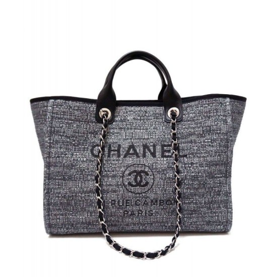 Replica Alta Qualità Dettagli perfetti Canvas Large Deauville Tote A66942 Grigio