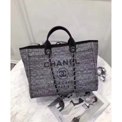 Replica Alta Qualità Dettagli perfetti Canvas Large Deauville Tote A66942 Grigio