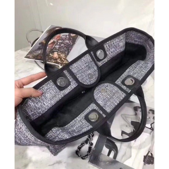 Replica Alta Qualità Dettagli perfetti Canvas Large Deauville Tote A66942 Grigio