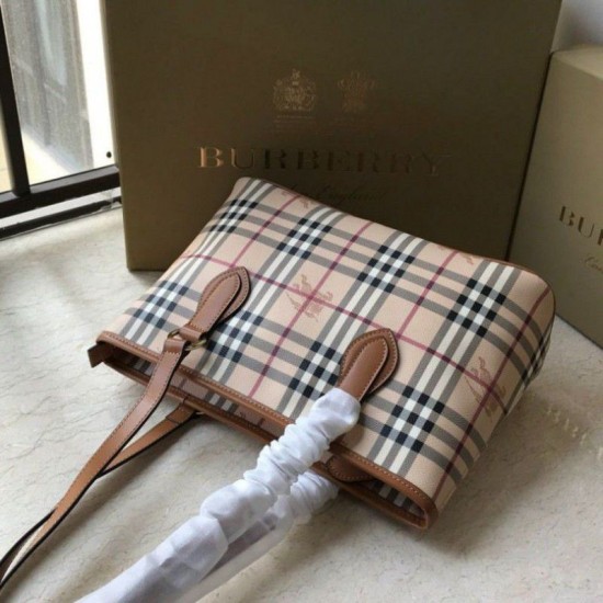 Burberry Borsa Replica per manico in PVC Marrone Dupe Perfetta Cloni Firmate Burberry Borsa Replica per manico in PVC Marrone imitazioni