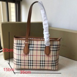 Cloni Firmate Burberry Borsa Replica per manico in PVC Marrone imitazioni