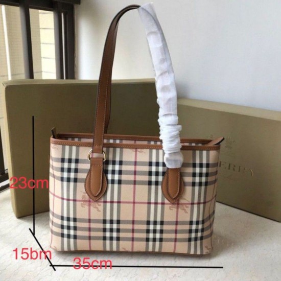 Burberry Borsa Replica per manico in PVC Marrone Dupe Perfetta Cloni Firmate Burberry Borsa Replica per manico in PVC Marrone imitazioni