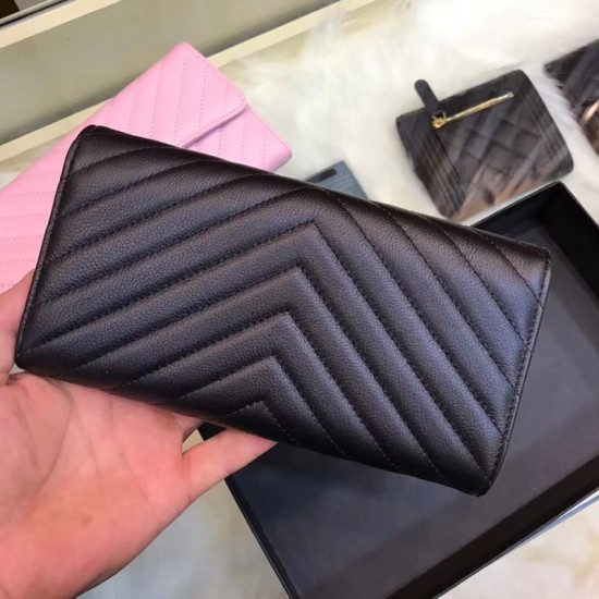 Riproduzione Fedele replica Portafoglio lungo Chevron A31506 Nero imitazioni Replica Alta Qualità Portafoglio lungo Chevron A31506 Nero