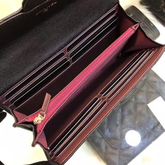 Riproduzione Fedele Pari replica Long Portafoglio Caviar Leather A31506 Black imitazioni Replica Alta Qualità Pari Long Portafoglio Caviar Leather A31506 Black
