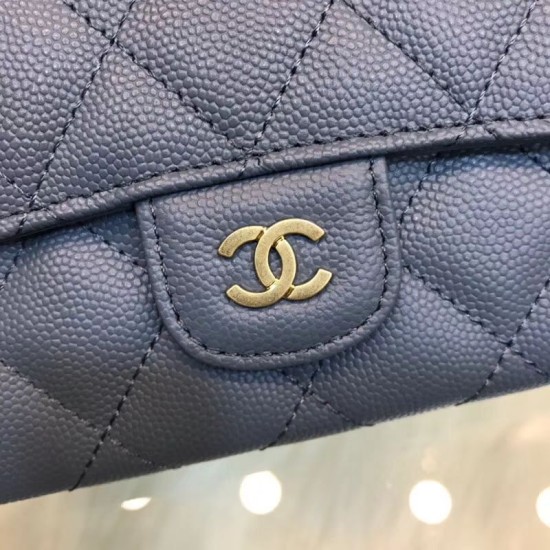 Riproduzione Fedele Long Portafoglio Caviar Leather A31506 Blue imitazioni Replica Alta Qualità Long Portafoglio Caviar Leather A31506 Blue