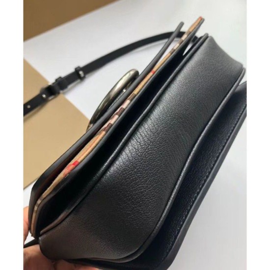 Riproduzione Fedele Mini Vintage Check e Leather D-ring Borse Black imitazioni Replica Alta Qualità Mini Vintage Check e Leather D-ring Borse Black