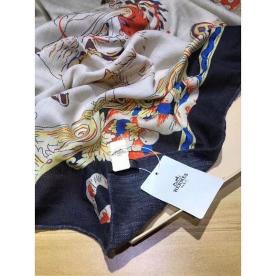 Replica Alta Qualità Sciarpe di seta di cachemire Hermes 140 nero