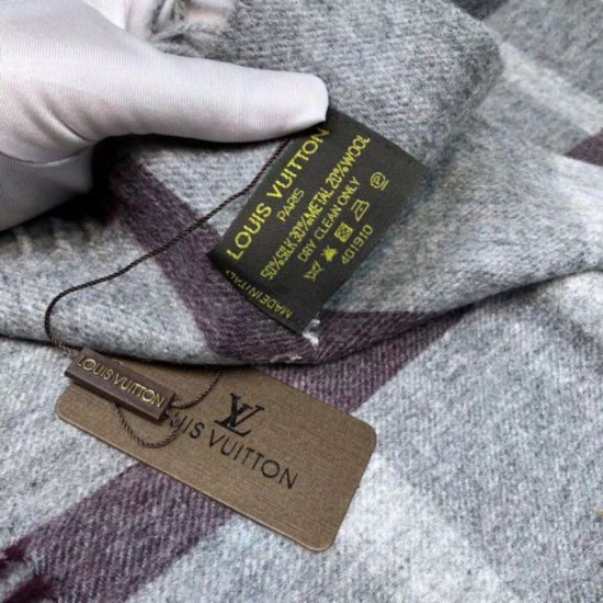 Riproduzione Fedele Sciarpe di seta cashmere grigie imitazioni Replica Alta Qualità Sciarpe di seta cashmere grigie