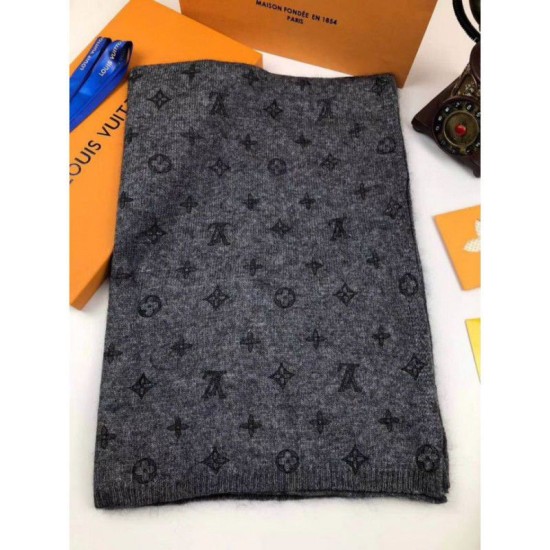 Riproduzione Fedele Sciarpa classica in cashmere grigio imitazioni Replica Alta Qualità Sciarpa classica in cashmere grigio