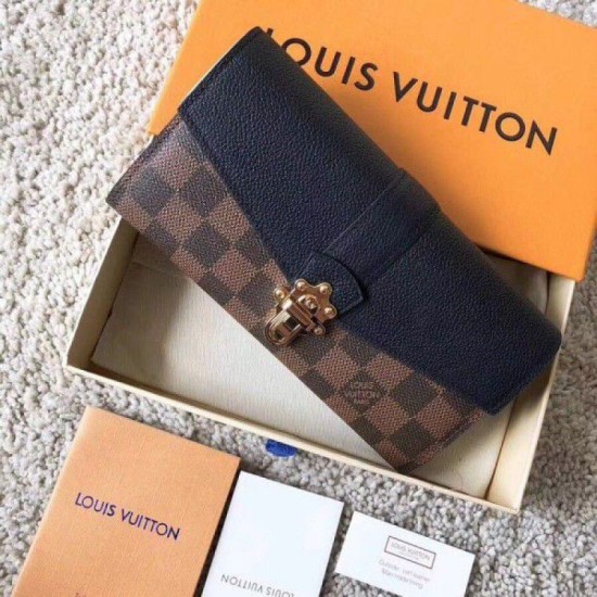 Riproduzione Fedele Clapton Portafoglio Damier Ebene N64449 imitazioni Replica Alta Qualità Clapton Portafoglio Damier Ebene N64449